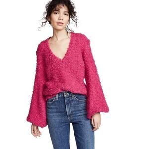 C/MEO Collective COCO Boucle Balloon Sleeve Hot Pink Sweater XXS-Fits upto Small